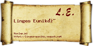 Linges Euniké névjegykártya